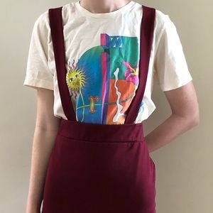 Burgundy Suspender Skirt